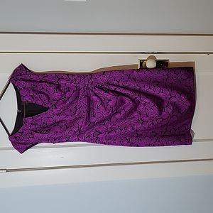 Adrianna Papell Kalla Dress floral purple cocktail formal